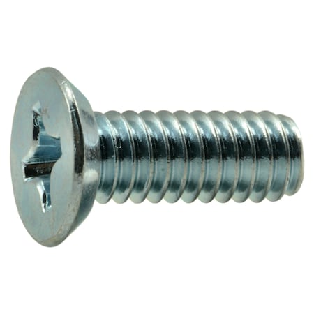 #12-24 X 5/8 In Phillips Flat Machine Screw, Zinc Plated Steel, 15 PK